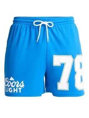 NWT Coors Light Blue Athletic Shorts with White No.78 3XL